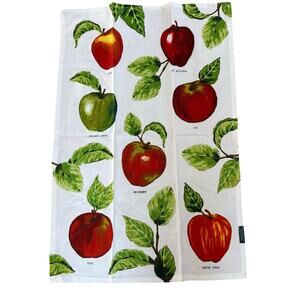 Stonewall Kitchen Botanical Apples tea towel cotton rectangle chefs cloth